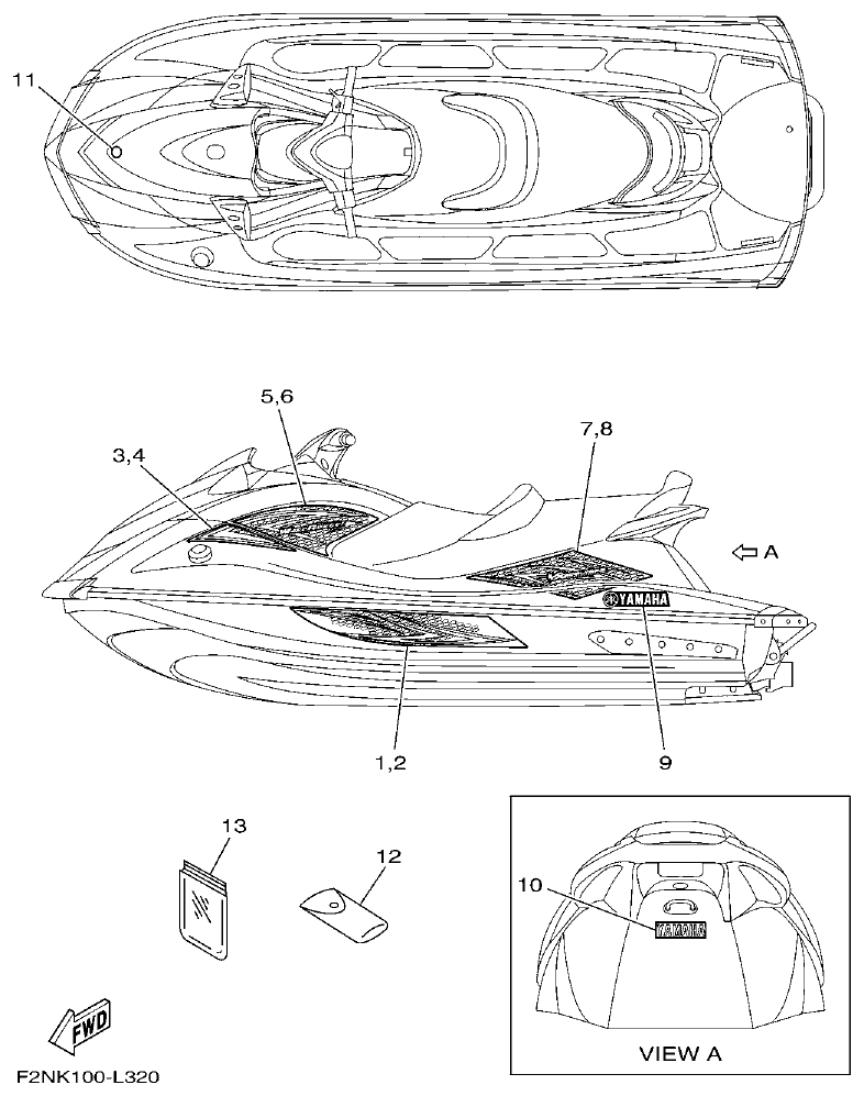 Yamaha F2NN GRAPHICS parts diagram